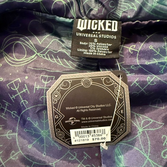 Wicked Women's Small Limited Edition Hooded Embroidered Satin Lined Cape Jacket - Picture 5 of 7